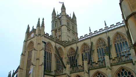 the spectacular edifice of bath abbey, in the charming old city of bath, in the english west country