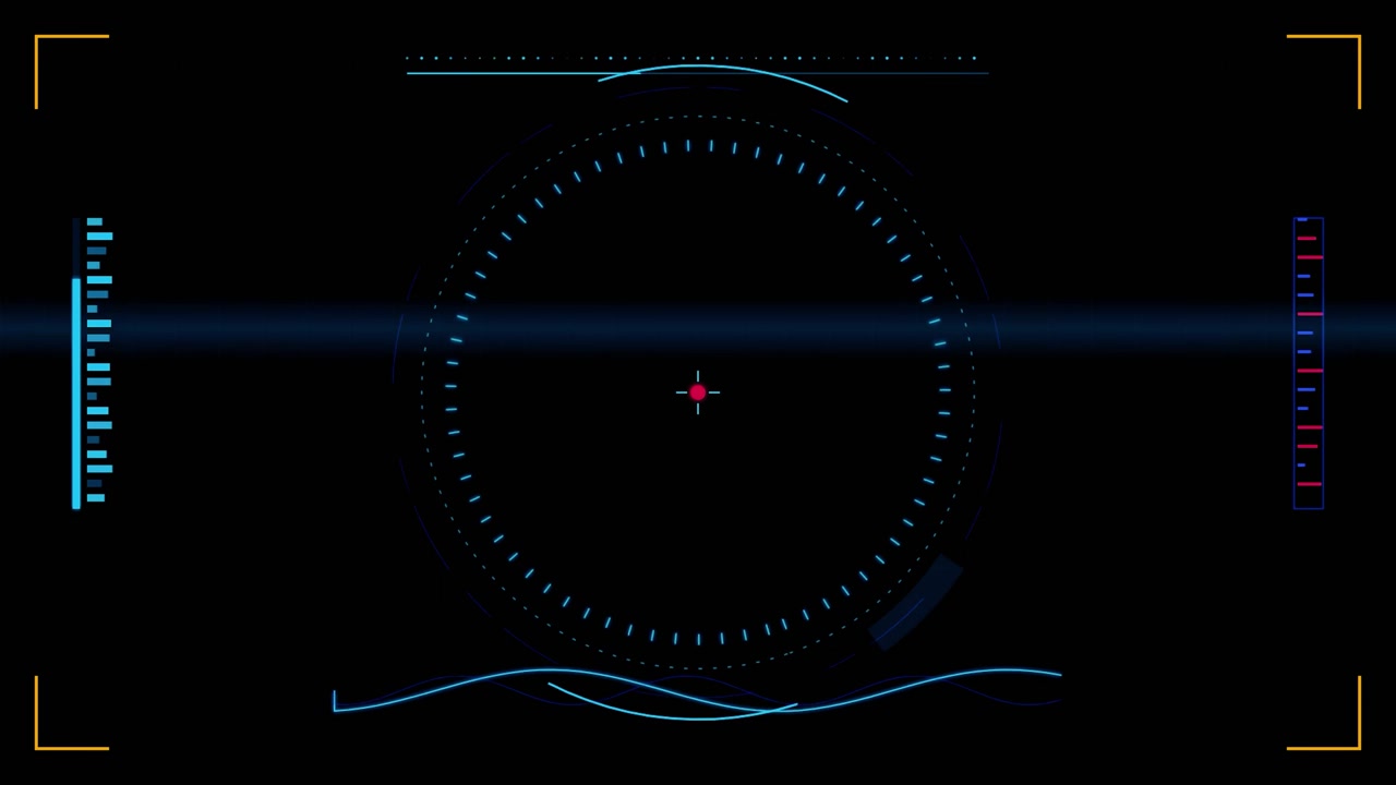 Interfaccia HUD digitale futuristica con bersaglio di scansione