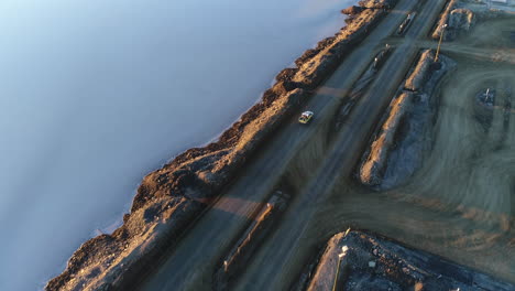 fly over tracking of car near salt lake