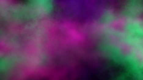una explosión de humo de tamaño medio coloreado con rastros, se expande hacia la cámara.