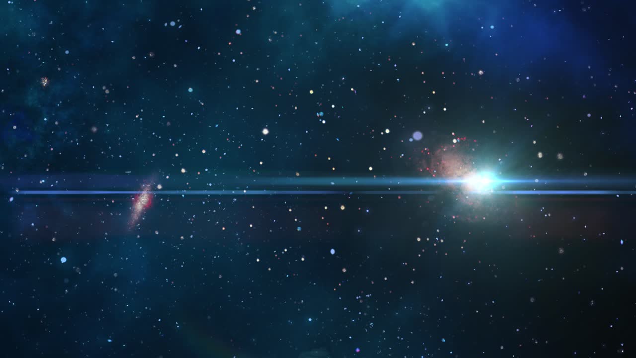 두 은하의 4k 뷰가 우주에서 움직이고 있습니다.