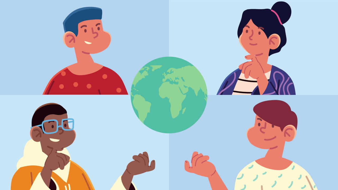 세계 곳곳의 인종 간 아이들