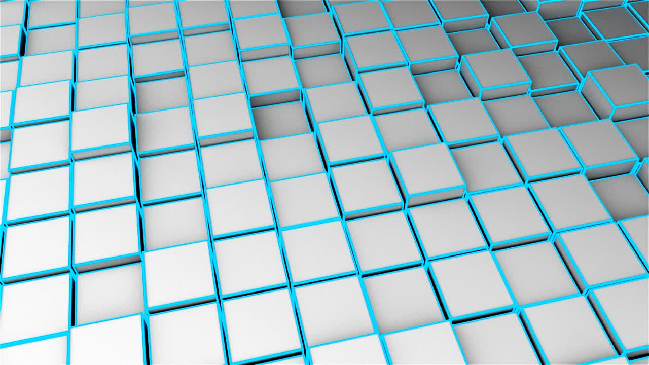 muchos cubos abstractos en el espacio, moderno generado por computadora fondo de renderización 3d