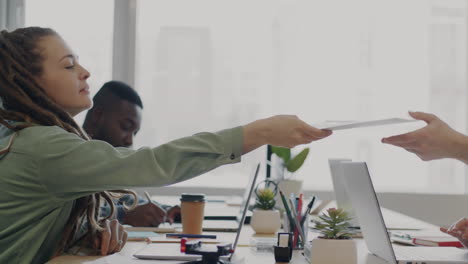 coworkers collaborating in a modern office setting