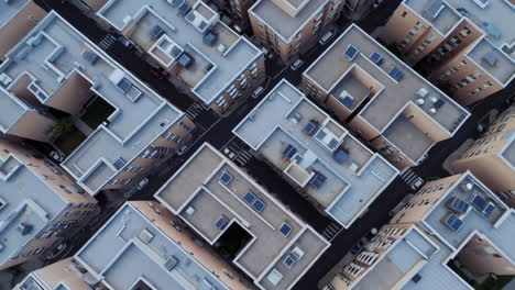 aerial view of dense urban residential development