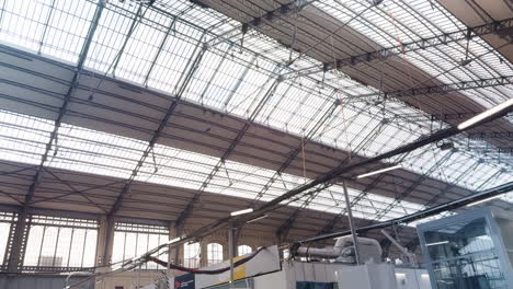 impressive glass roof of a train station