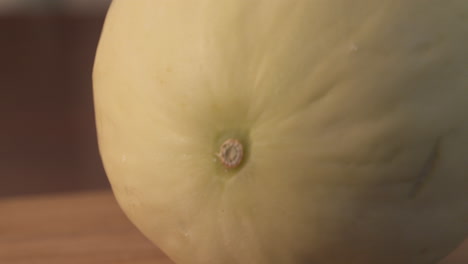 close-up of a whole, ripe honeydew melon