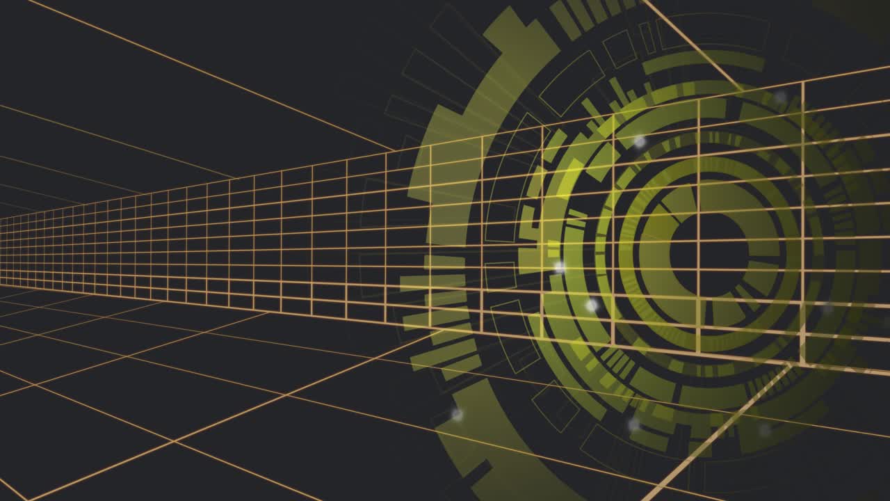 On startup, digital gear interface spinning clockwise and pulsing segments to visualize tunnel