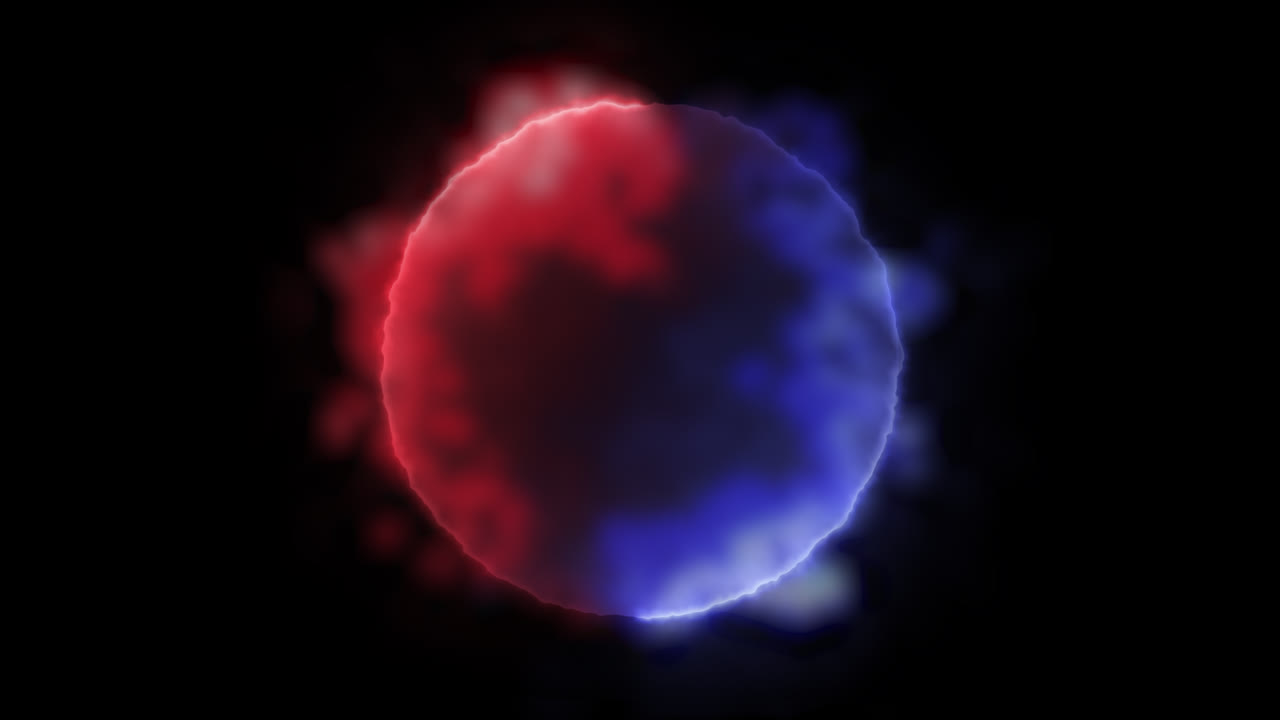 Abstract Red and Blue Glowing Orb