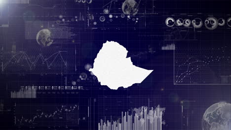 Unternehmenshintergrund-Des-Landes-Äthiopien-Mit-Abstrakten-Elementen-Von-Datenanalysediagrammen.-Ich-Zeige-Ein-Technologisches-Video-Zur-Datenanalyse-Mit-Globus,-Wachstum,-Grafiken-Und-Statistischen-Daten-Des-Landes-Äthiopien.