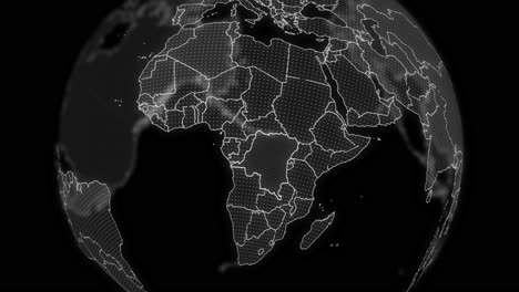 democratic republic of the congo alpha for editing technology globe rotating, cinematic video showcases a digital globe rotating, zooming in democratic republic of the congo alpha for editing template