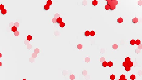 a white background with red and white hexagons. looped animation