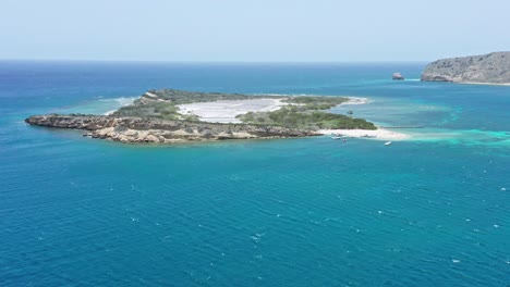 aerial view of isla cabra, montecristi in dominican republic - drone shot