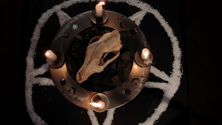 Natura morta metaforica di simboli occulti