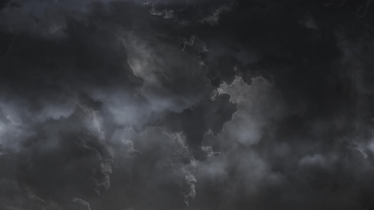 thunderstorm, Menacing stormy dark clouds thunderbolts and lightnings
