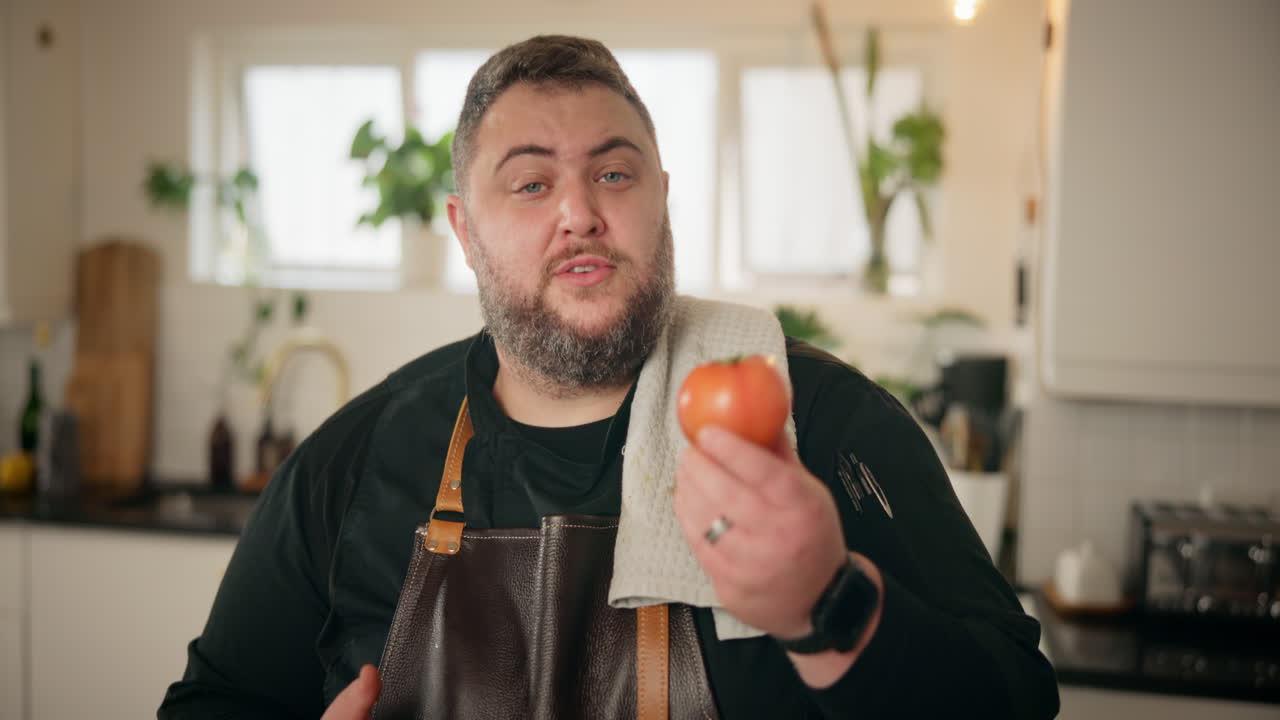 el chef degustando un tomate