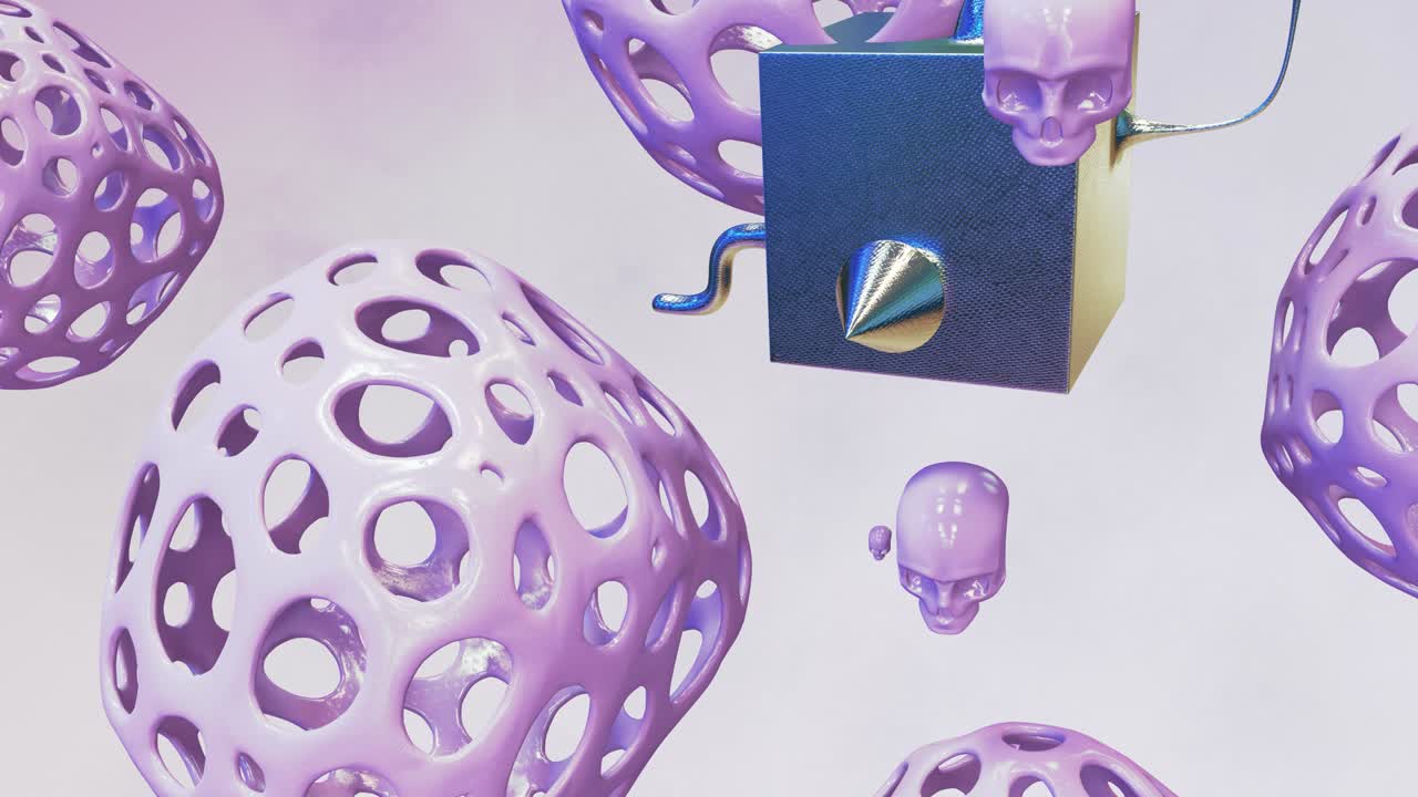 arte minimal 3d. objetos estilosos animados en el espacio de diseño geométrico. combinación de colores de moda, movimiento de bucle, video 4k.