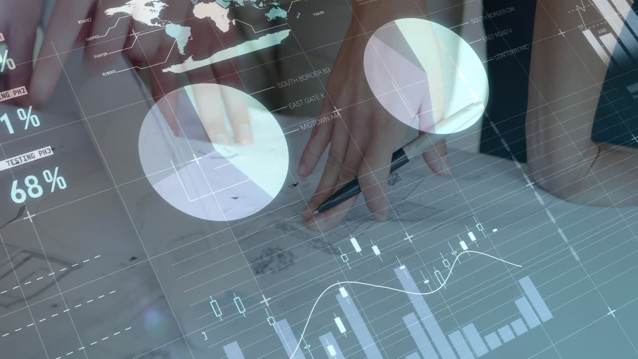 animación de la reunión del equipo y gráficos