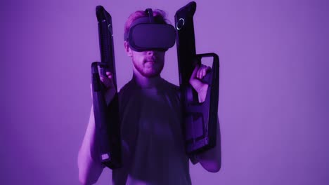 man experiencing virtual reality gaming