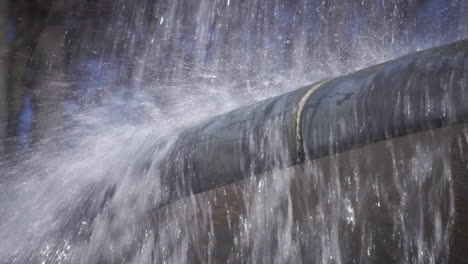 water cascading over a fountain