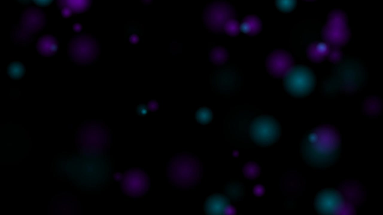 Abstract Motion Background with Floating Teal and Purple Bokeh Lights