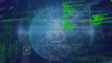 animación del procesamiento de datos en todo el mundo