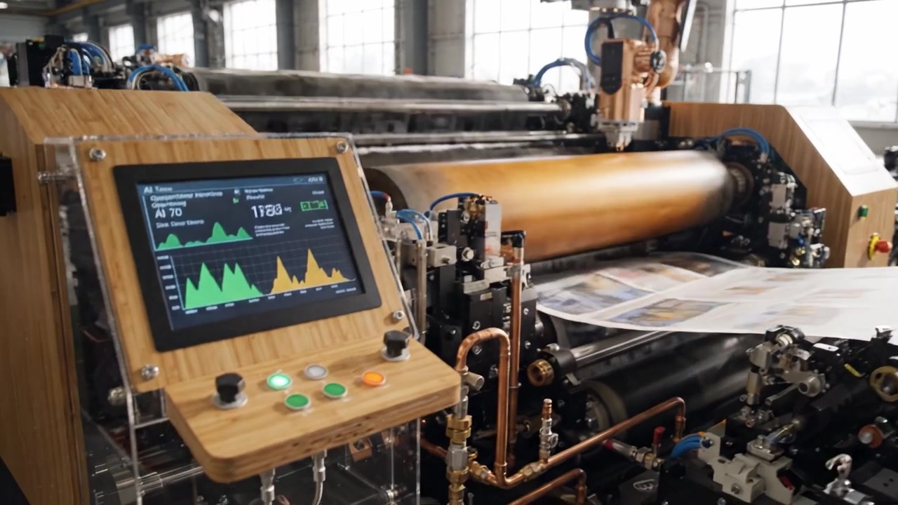 Advanced Printing Technology in Action: Automated Machinery and Control Systems Revolutionizing the Print Industry with High Efficiency and Precision in Modern Facilities
