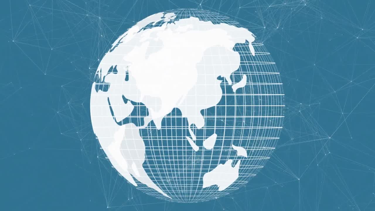 연결 네트워크를 통해 지구의 애니메이션