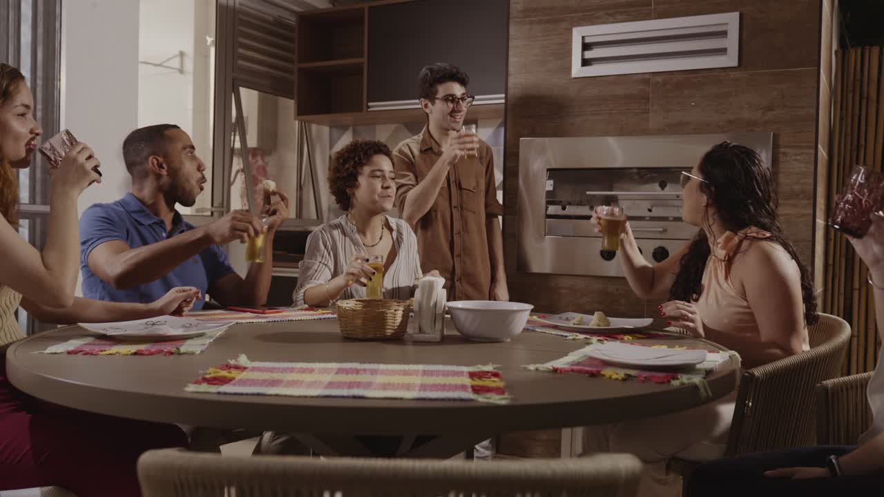 Friends Toasting and Celebrating Together