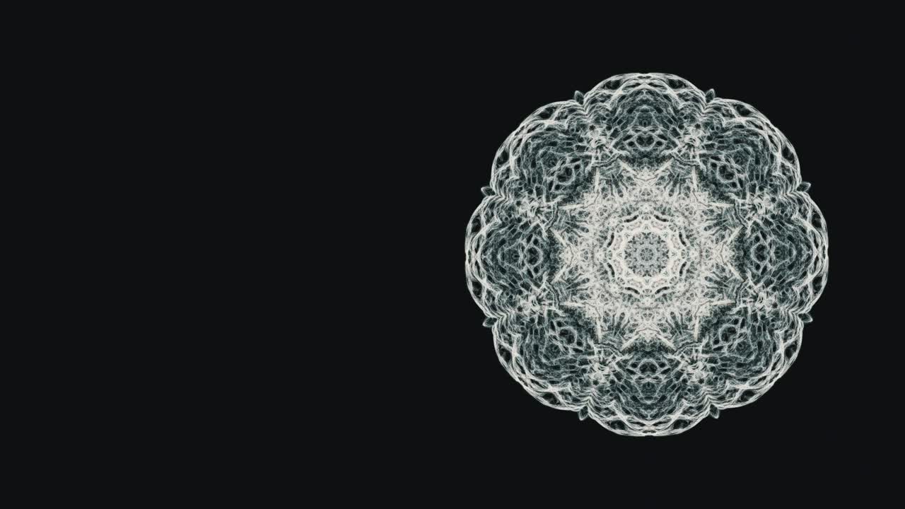 patrón abstracto en la generación activa de nuevos impulsos desde la fuente de energía y luego dando efecto de onda de choque aislado en fondo negro,