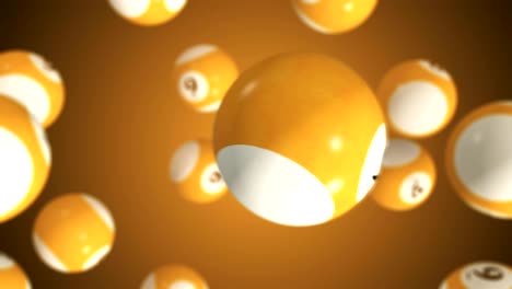 bola de billar girando y transición con luma mate canal alfa - bucle sin costuras - video de stock