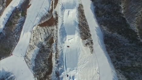 pyeongchang phoenix park - ski resort mountain slopes on a sunny winter day in south korea