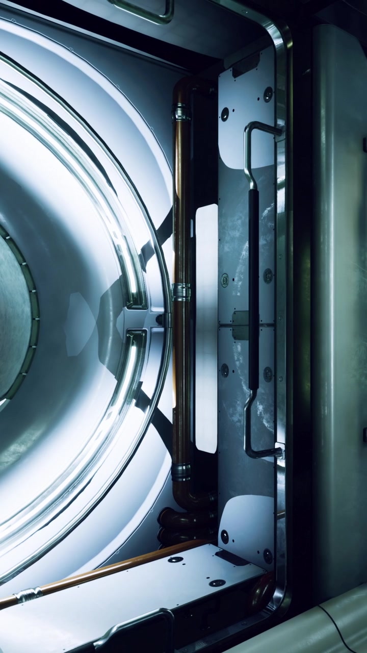 View of a medical imaging machine in a hospital room at night time