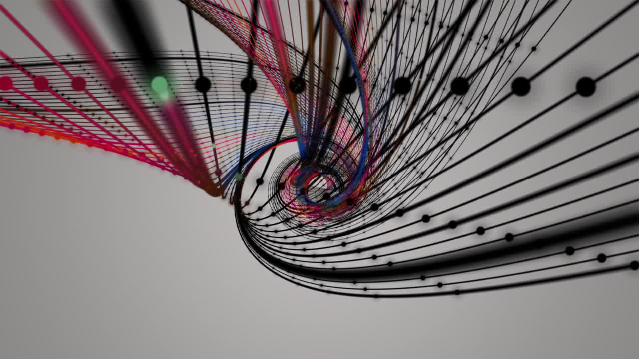 Futuristic animation with stripe wave object in slow motion, 4096x2304 loop 4K