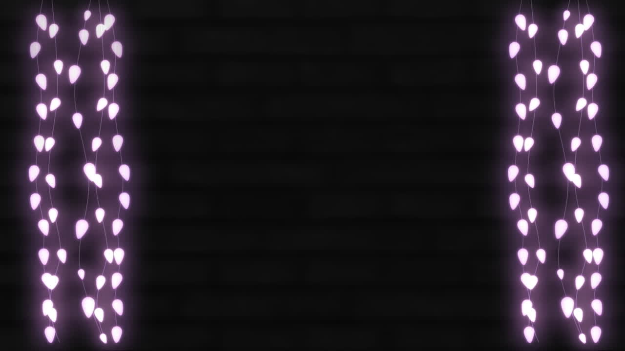 animación de decoraciones navideñas luces de hadas con espacio de copia