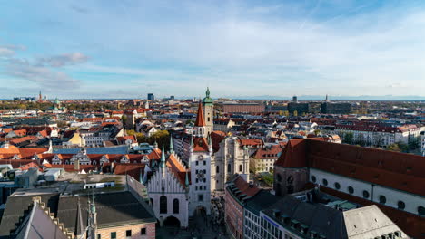 Timelapse-Aéreo-Del-Casco-Antiguo-De-Munich