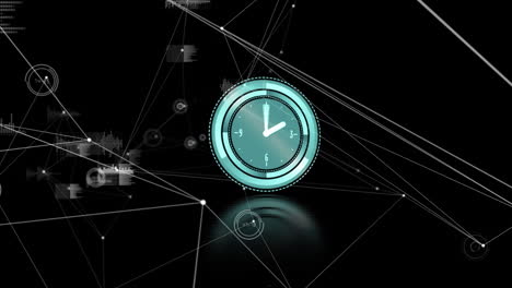 animación de la red de conexiones durante el reloj moviéndose rápidamente