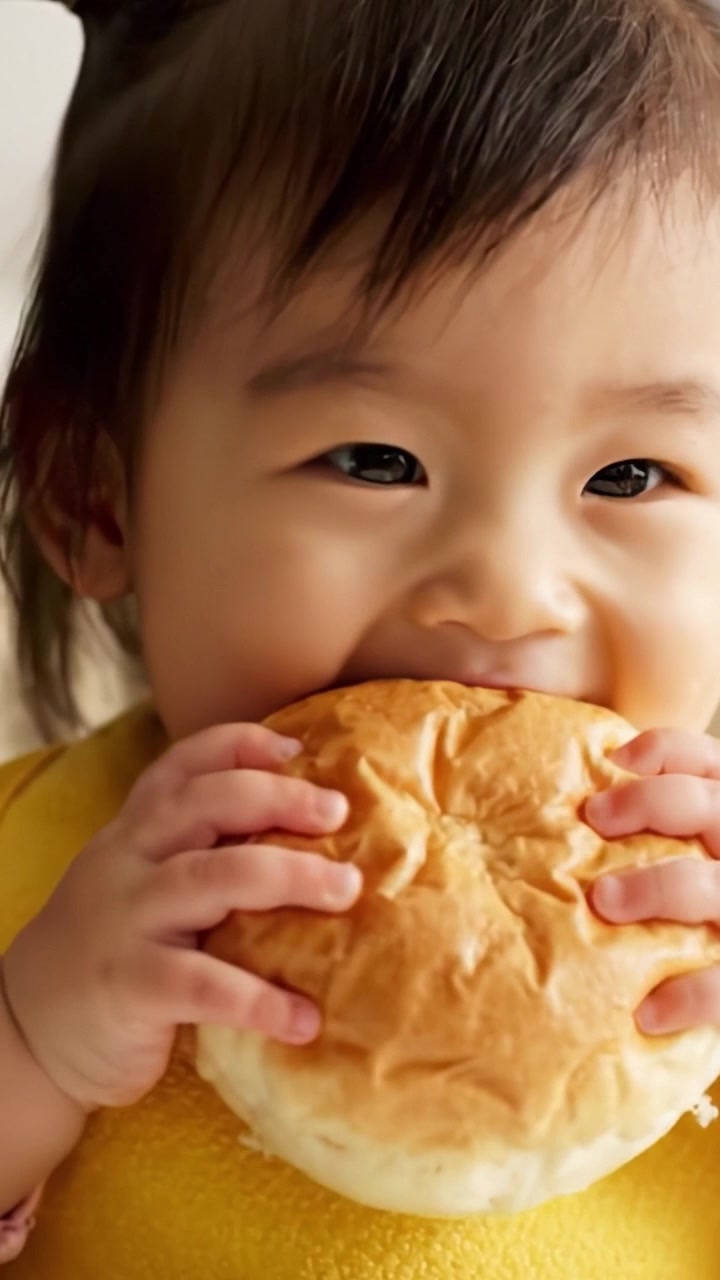 A Delightful Moment: Young Child Joyfully Enjoys a Tasty Treat, Capturing the Essence of Innocence and Happiness in Every Bite