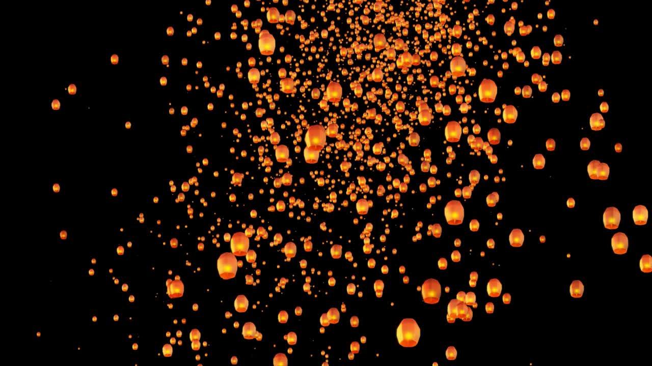 Background of sky lantern with decorative festive light at Diwali night Lanterns.