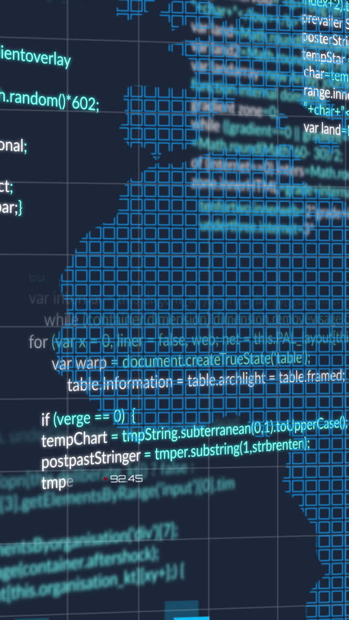 Animation of data processing over world map