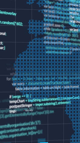 animation of data processing over world map