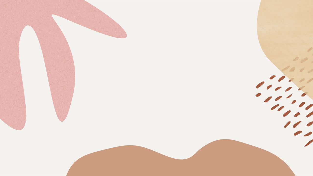animación de formas orgánicas inspiradas en la naturaleza de color rosa oscuro, marrón y beige en movimiento sobre un fondo pálido