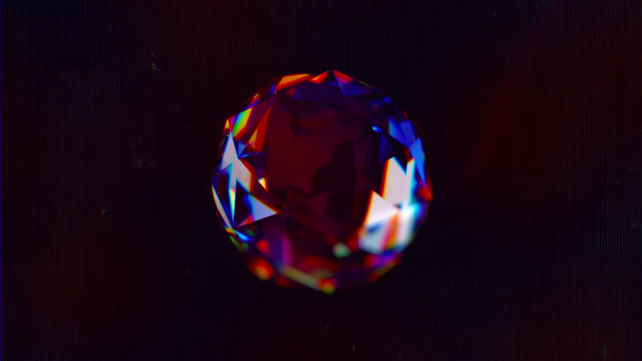Abstract Rotating Diamond with Prismatic Light Effects
