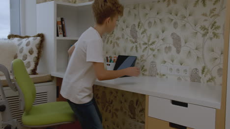 boy studying at a desk