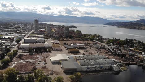 forward-and-back-drone-aerial-flight-downtown-kelowna-canada