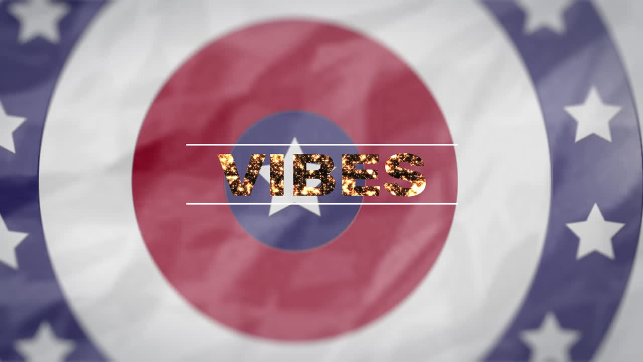 하 ⁇  배경에 회전하는 원에서 별에 대한 진동의 디지털 애니메이션