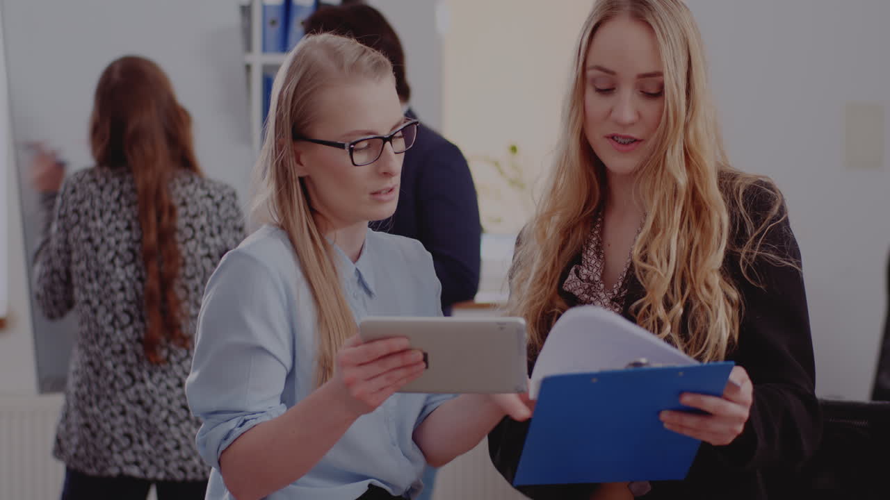 Businesswomen discussing work in the office