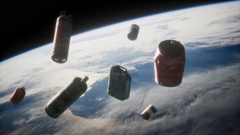 contaminación de la atmósfera del planeta tierra y el espacio