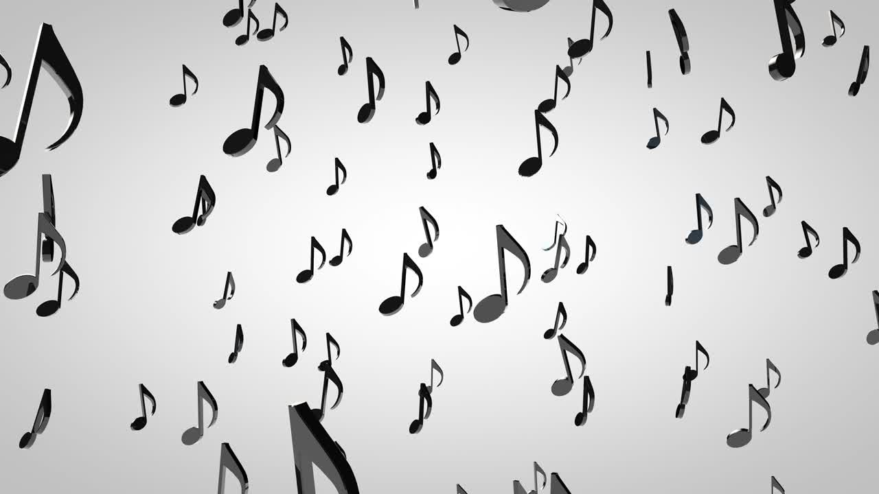 partículas de notas musicales