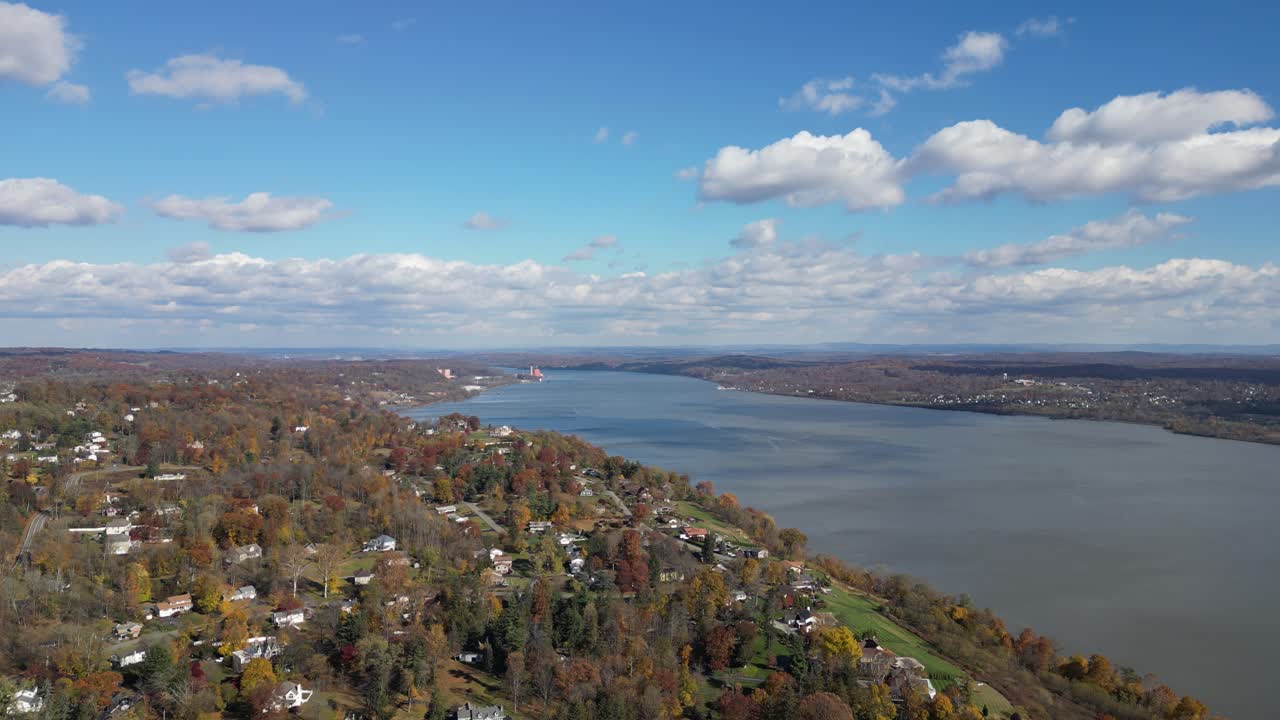 Broad overhead sweep capturing Newburgh’s varied terrain, open sky, and natural textures ideal for destination-themed aerial travel footage